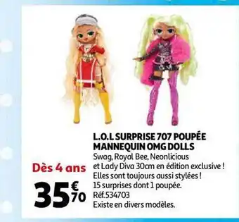 Auchan L.o.l. surprise 707 poupée mannequin omg dolls offre