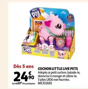 Auchan Cochon little live pets offre