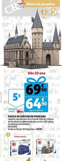 Auchan Puzzle 3d château de poudlard offre
