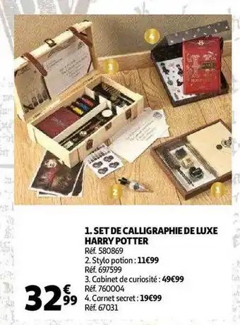 Auchan Set de calligraphie de luxe harry potter offre