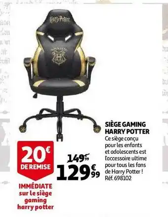 Auchan Siège gaming harry potter offre