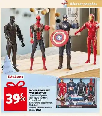 Auchan Pack de 4 figurines avengers titan offre