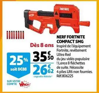 Auchan Nerf fortnite compact smg offre