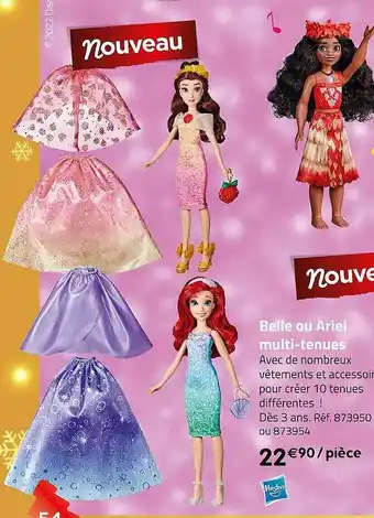 Casino Supermarchés Belle ou ariel multi-tenues hasbro offre