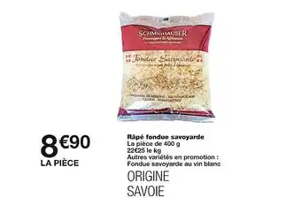 Monoprix Râpé fondue savoyarde offre