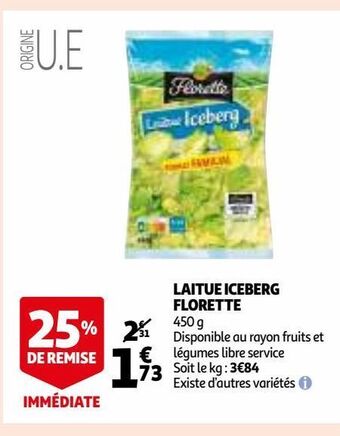 Auchan Laitue iceberg florette offre