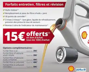 Vulco Forfaits entretien, filtres et révision purflux offre