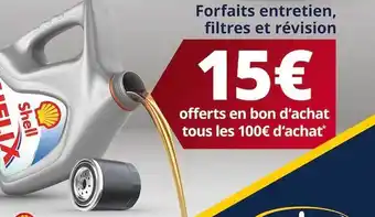 Vulco Forfaits entretien, filtres et révision shell offre