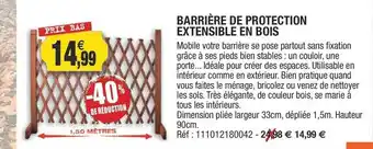Outiror Barrière de protection extensible en bois offre