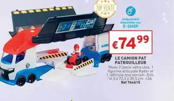 Trafic Le camion pat patrouilleur offre