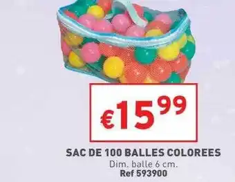 Trafic Sac de 100 balles colorées offre