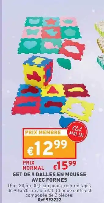 Trafic Set de 9 dalles en mousse avec formes offre