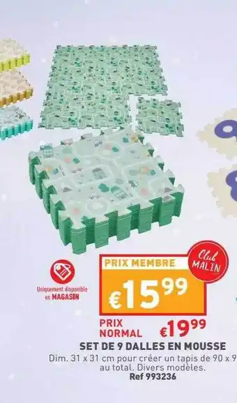 Set de 9 dalles en mousse