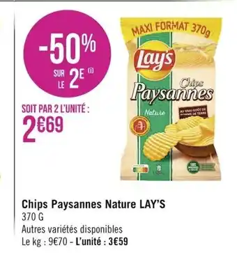Chips Paysannes Nature Lay's