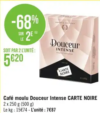 Géant Casino Carte noire café moulu douceur intense offre