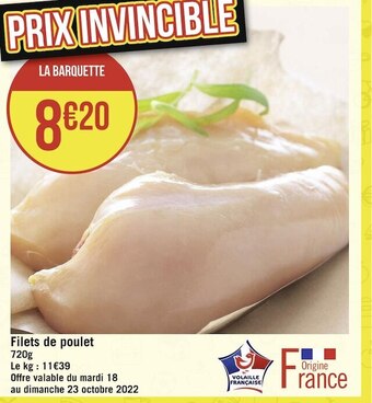 Géant Casino Filets de poulet offre