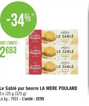 Géant Casino La mere poulard le sablé pur beurre offre