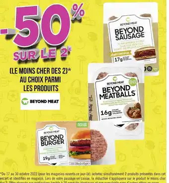 -50% sur le 2e au choix parmi les produits beyond meat