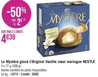 Nestlé le mystère glacé l’original vanille cœur meringue
