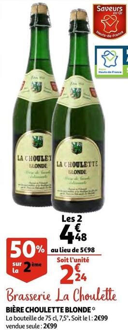 Auchan Choulette bière blonde offre