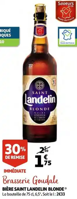 Auchan Saint landelin bière blonde offre