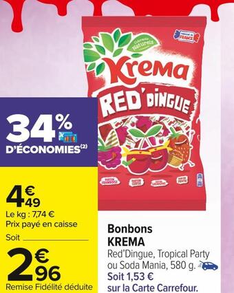 Carrefour Market Krema bonbons offre
