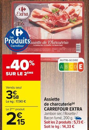 Carrefour Market Carrefour extra assiette de charcuterie offre