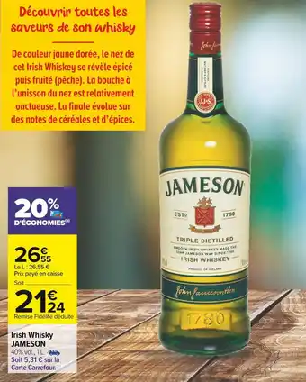 Carrefour Market Jameson irish whisky offre