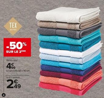 Carrefour Market Tex home linge de toilette bath offre