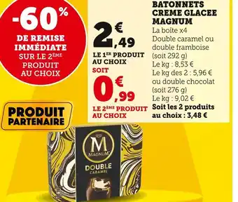 Super U Miko batonnets creme glacee offre