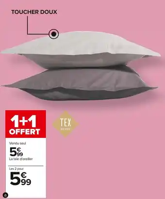 Carrefour Market Tex home linge de lit uni coton offre