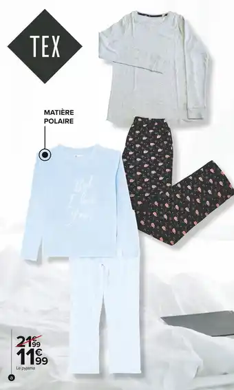 Carrefour Market Tex pyjama polaire femme offre