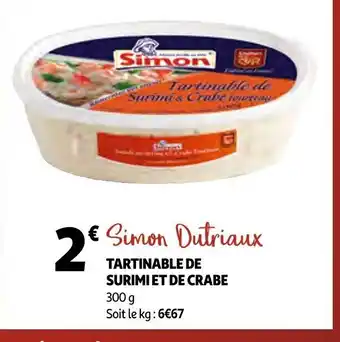 Auchan Tartinable de Surimi de Crabe offre