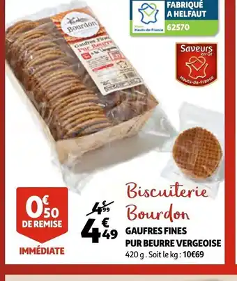 Auchan Gaufres Fines Pur Beurre Vergeoise offre