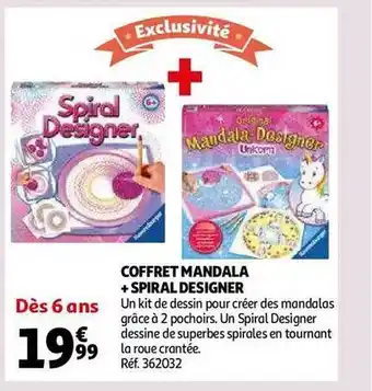 Auchan Coffret mandala + spirale designer offre