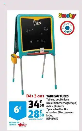 Auchan Tableau tubes smoby offre