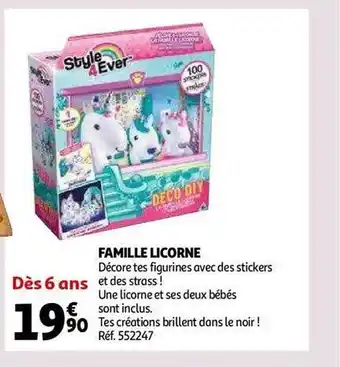 Auchan Famille licorne offre