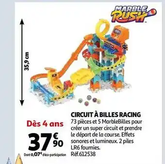 Auchan Circuit à billes racing marble rush offre