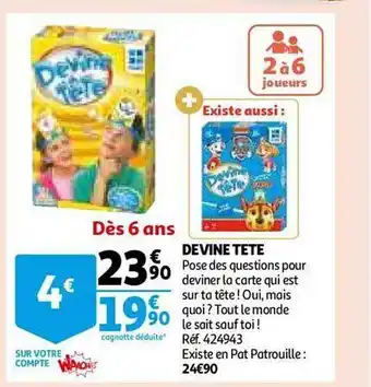 Auchan Devine tête offre