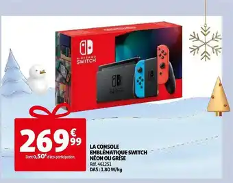 Auchan La console emblématique switch néon ou grise offre