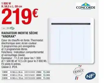 Brico Dépôt Radiateur inertie sèche offre