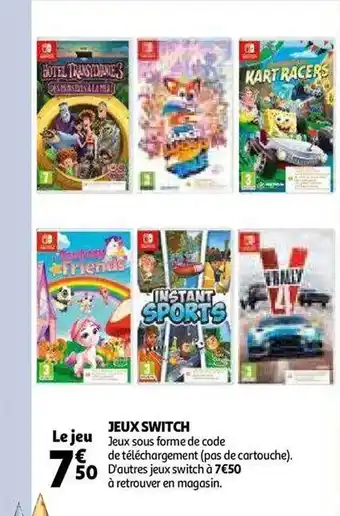 Auchan Jeux switch offre