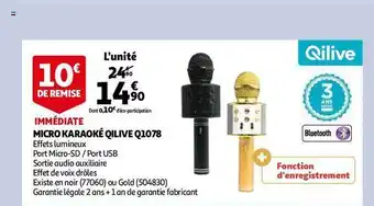 Auchan Micro karaoké qilive q1078 offre