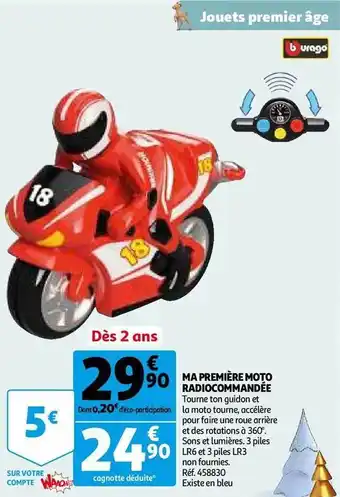 Auchan Ma première moto radiocommandée offre