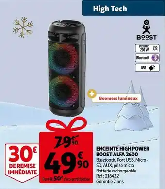 Auchan Enceinte high power boost alfa 2600 boost offre