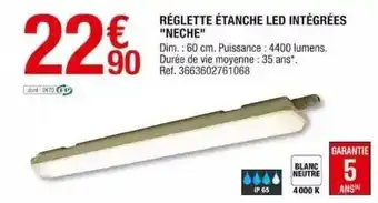 Brico Dépôt Réglette étanche led intégrées offre