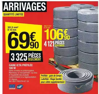 Brico Dépôt Gaine icta préfilée 100m offre