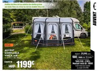 Narbonne accessoires Auvent gonflable vinca air soplair offre