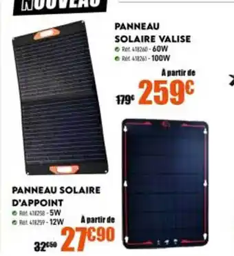 Narbonne accessoires Panneau solaire valise, panneau solaire d'appoint offre