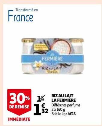 Auchan Riz au lait la fermière offre